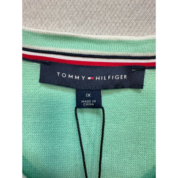 Tommy Hilfiger Womens V-Neck Sweater Size 1x Mint Green Long Sleeves Casual NWT - Picture 2 of 11